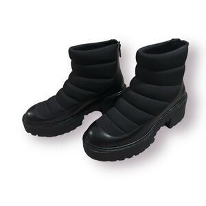 Stella Luna‎ Gothcore Ankle Boot Whimsigoth Puff Paddy Womens Size 7 Black/Gold